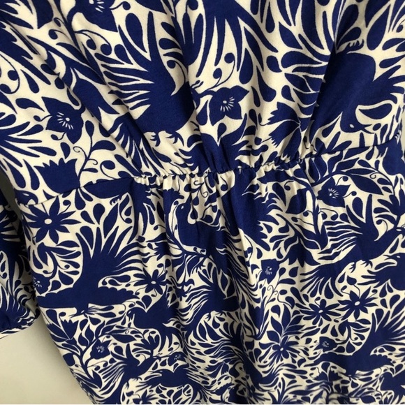 Boden bird print Lucie blue and white jersey tunic mini dress size 4 - Picture 6 of 8